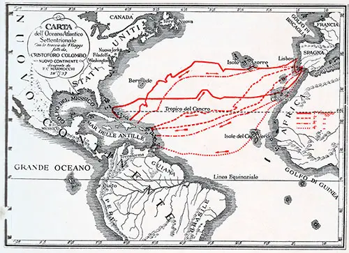 Route Map for Christopher Columbus.
