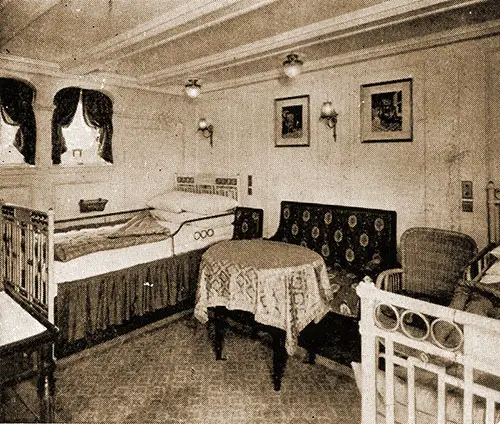 "C" Deck Suite Bedroom on the Belgenland.