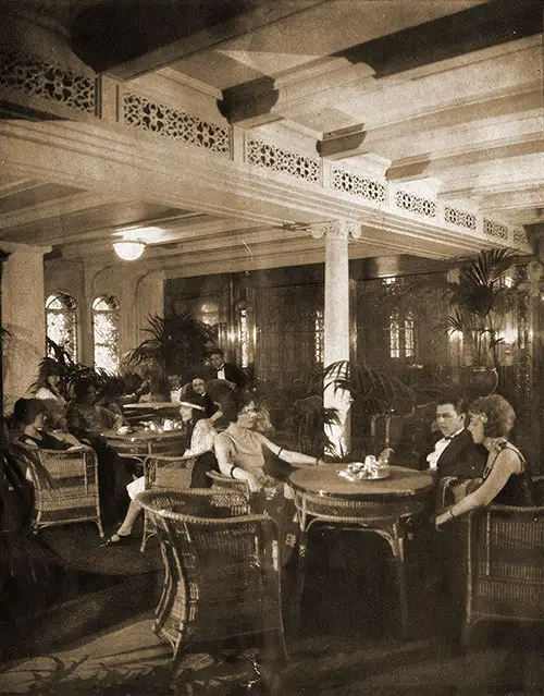 Experience the Opulence of the Palm Court Ballroom on the RMS Belgenland of the Red Star Line, 1924.