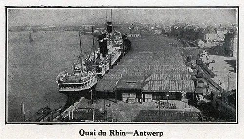 Red Star Line Ship at the Landing Stage at Quai du Rhin - Antwerp.