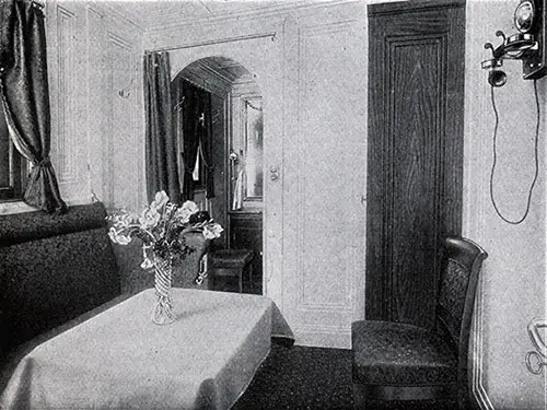 First Cabin Private Suite Sitting Room on the SS Frederik VIII.