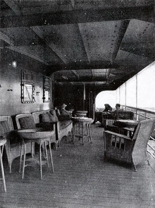 A Shelter Deck Tea Room on the SS President Harding.