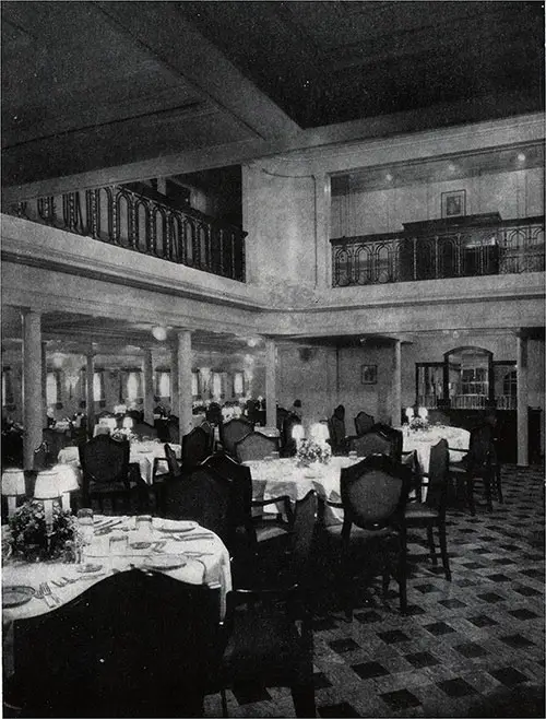 Cabin Class Dining Saloon on the SS America.