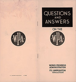 Cover of the Booklet "Questions and Answers on the WPA," Works Progress Administration
