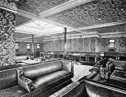 First Class Smoking Room on the Cedric and Celtic.