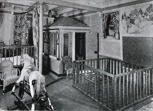 Tourist Third Cabin Children's Playroom on the SS Laurentic.