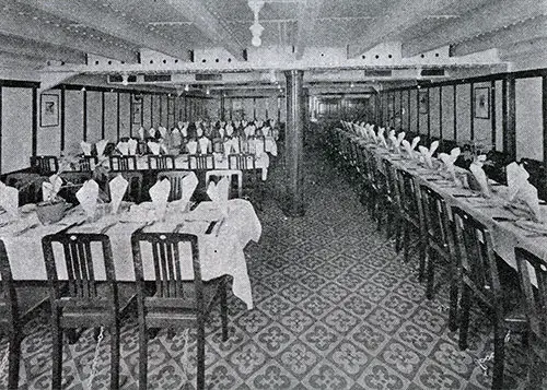 hird Cabin Dining Saloon on the SS Laurentic.