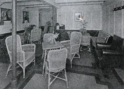 Third Cabin Lounge on the SS Laurentic.