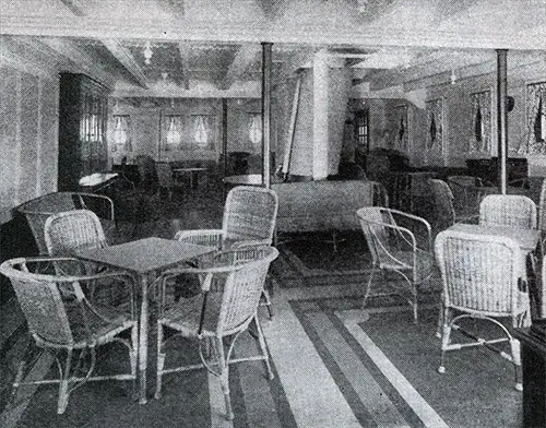 Tourist Third Cabin Lounge on the SS Laurentic.