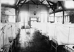 Interior of Red Cross House at U.S. General Hospital #16, New Haven, Conn. During the Influenza Epidemic.