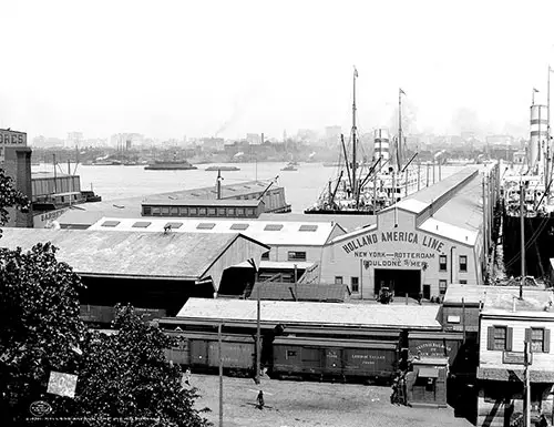 Holland-America Line Piers at Hoboken, NJ - 1905.