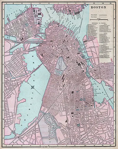 Map of Boston Harbor, 1899.