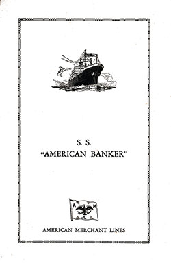SS American Banker Dinner Bill of Fare 25 June 1932