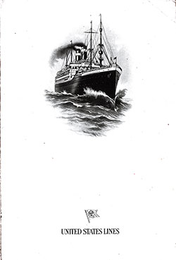 Front Cover, SS President Arthur Dinner Bill of Fare - 19 October 1923