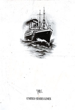 Front Cover, SS President Arthur Dinner Menu - 22 October 1923