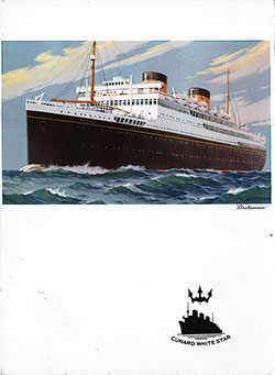 RMS Queen Mary Luncheon Menu 26 December 1940
