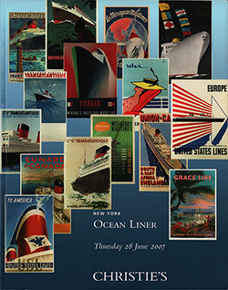 Front Cover, Christie's Ocean Liner Auction Catalog, New York, Thursday, 28 June 2007.