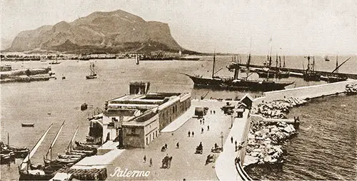 Palermo Harbor. Cunard Line Handbook, 1905.