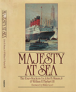 Front Cover and Spine, Majesty at Sea: The Four-Stackers by John J. Shaum, Jr. and William H. Flayhart III, 1981.