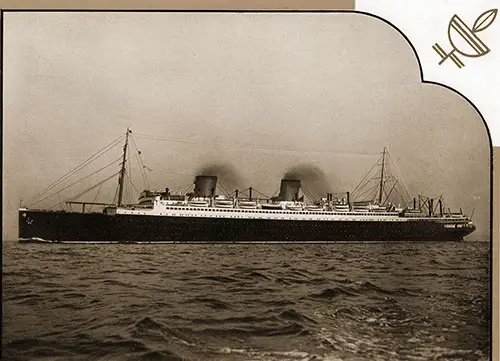 The Express Steamer SS Columbus of the Norddeutscher Lloyd Shown at Sea.