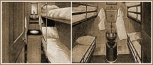 Third Class/Steerage 2-Berth and 4-Berth Rooms on the RMS Campania.