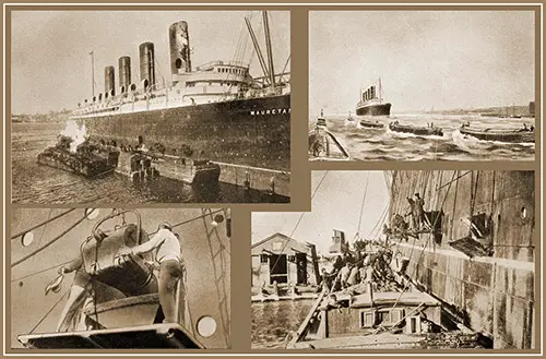 Coaling the RMS Mauretania of the Cunard Line, Preparing Her for Another Transatlantic Voyage.