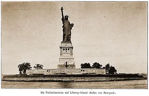The Statue of Liberty on Liberty Island, New York.