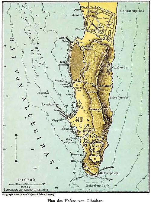 Map of the Port of Gilbraltar, 1892.