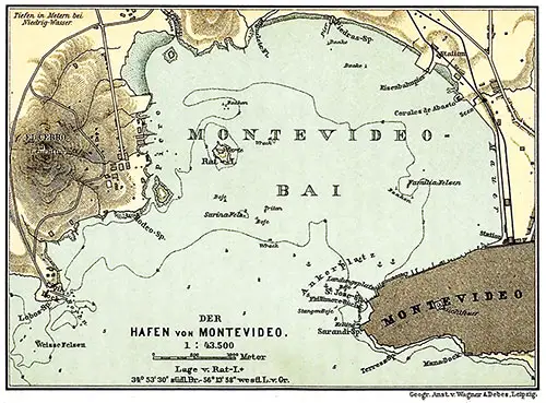 Map of Montevideo Harbor, 1892.