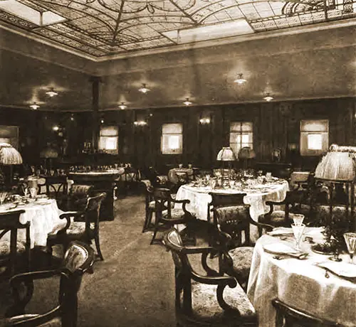 The Ritz-Carlton Restaurant on the Steamer SS Amerika.