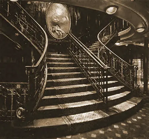 Staircase of the Steamer SS Kaiserin Auguste Victoria, 1907.