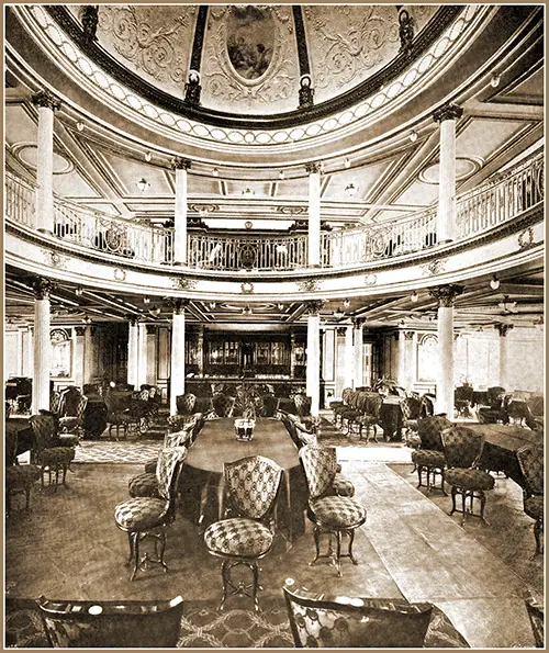 Lusitania First Class Dining Saloons Showing Dome.