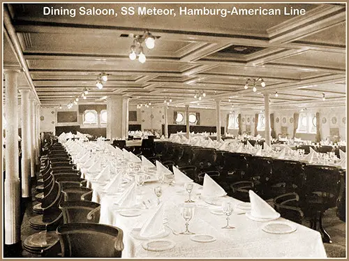 Beautiful Dining Saloon on the SS Meteor.