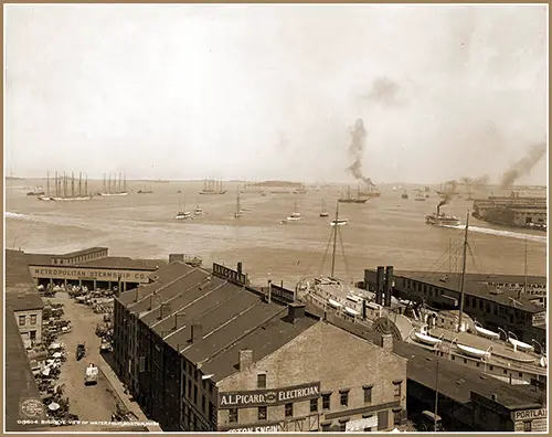Bird's-Eye View of the Boston Waterfront, ca 1906.