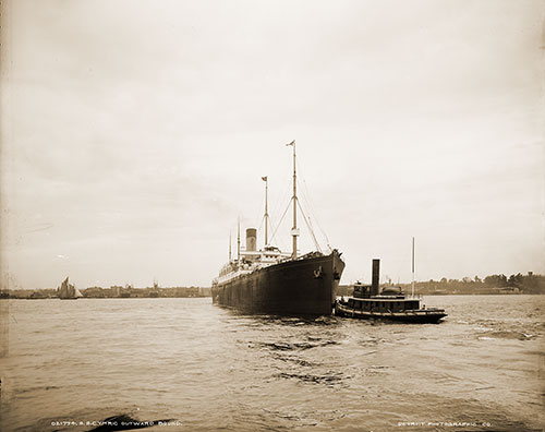 The RMS Cymric Outward Bound circa 1903.