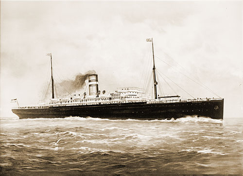 The SS Potsdam of the Holland-America Line at Sea c1900.