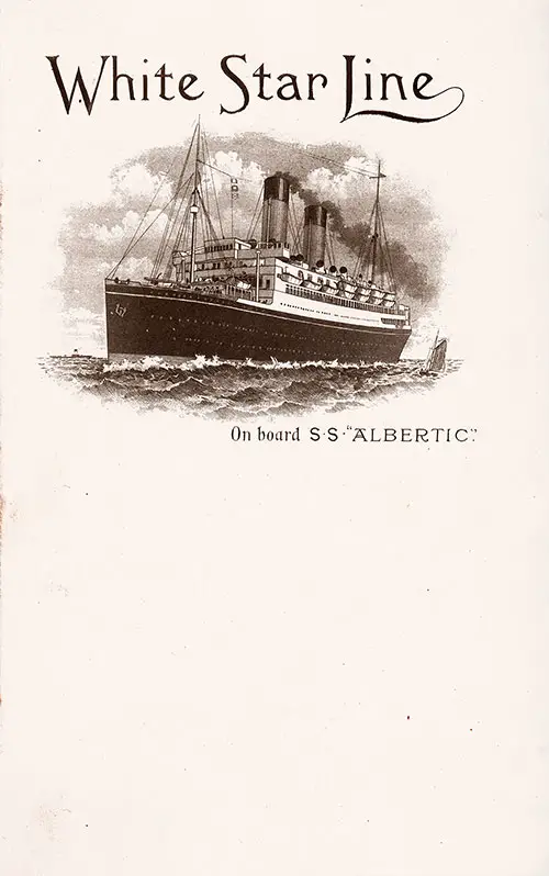 Stationery Letterhead for the White Star Line SS Albertic Containing a McCorquodale Fine Watermark, 1923.