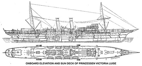 Onboard Elevation and Sun Deck of the SS Prinzessin Victoria Luise.