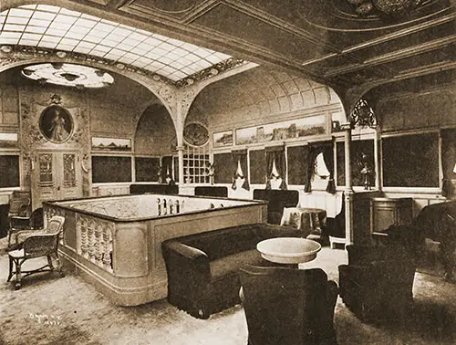 Ladies' Lounge on the SS Prinzessin Victoria Luise.