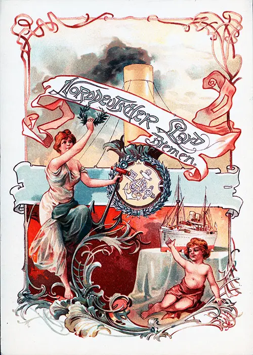 Front Cover, SS Friedrich der Grosse Dinner Menu, 22 June 1901.