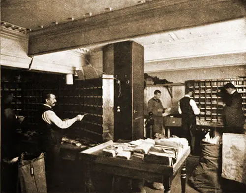 Letter Sorting Room on the SS Kaiser Wilhelm II.