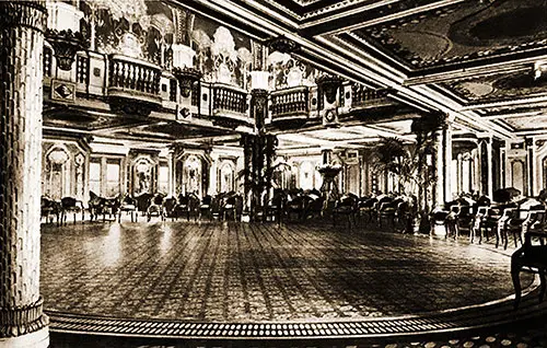 First Class Music Saloon on the SS Conte Grande of the Lloyd Sabaudo.