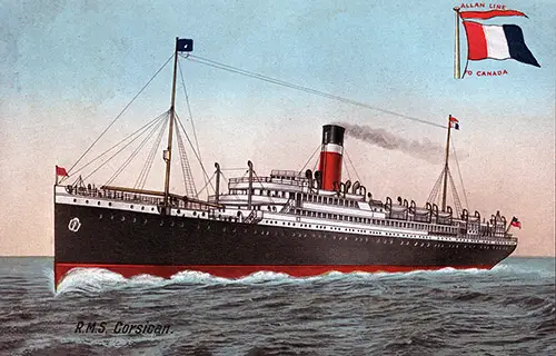 RMS Corsican (1907) of the Allan Line.