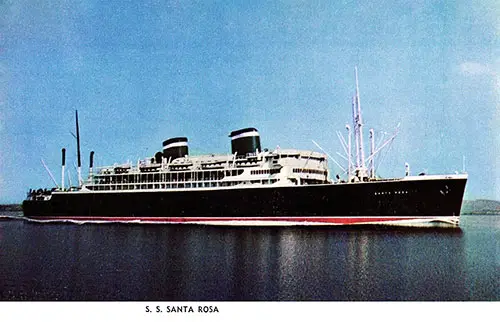 Postcard Photo of the SS Santa Rosa (1932) of the Grace Line.