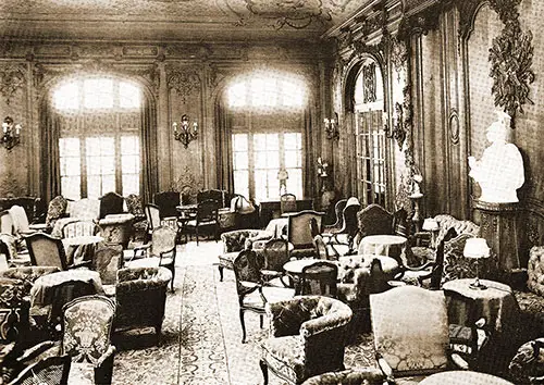 First Class Grand Foyer on the SS Imperator, 1913.