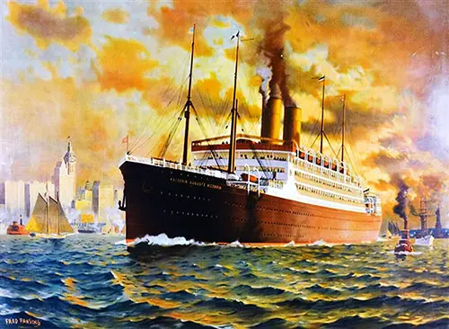 SS Kaiserin Auguste Victoria in New York Harbor, c1910.