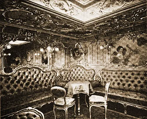 First Class Ladies' Salon on the SS Prinz Heinrich, 1894.