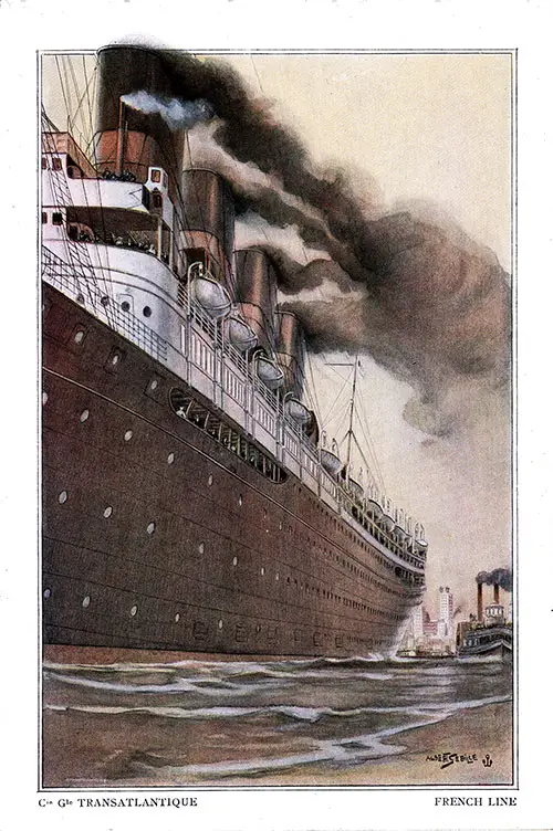 Back Cover, Unnamed Steamship of the Compagnie Générale Transatlantique / French Line (CGT), SS La Touraine Cabin Passenger List, 11 June 1921.