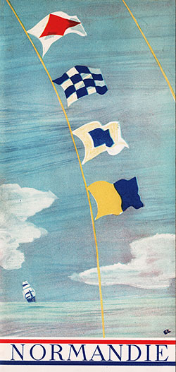 Front Cover of a Tourist Class Passenger List from the SS Normandie of the CGT French Line, Departing 10 August 1938 from Le Havre to New York.