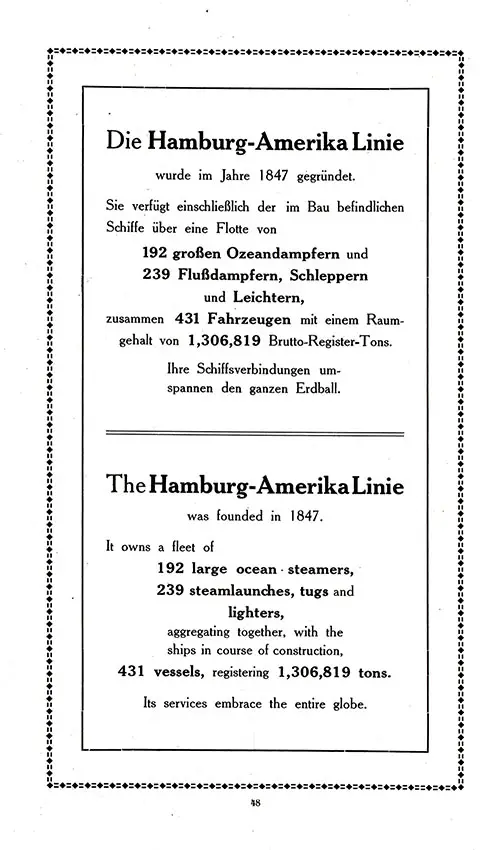 The Expansive Hamburg-American Line. SS Imperator First and Second Cabin Passenger List, 11 March 1914.